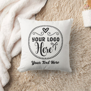 Personalized Stylish Logo Modern Custom Brand  Throw Pillow