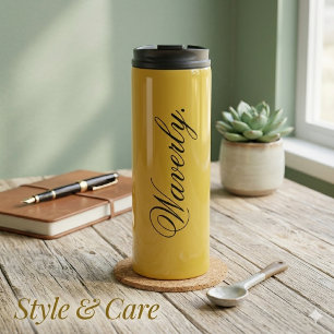 Personalized Stylish M Gold Thermal Drink Tumbler