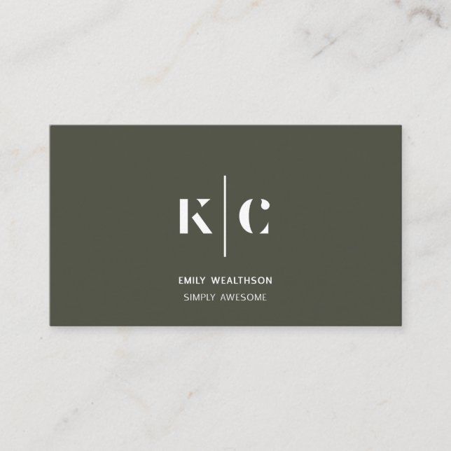 Personalized, stylish, modern & minimal business card (Front)
