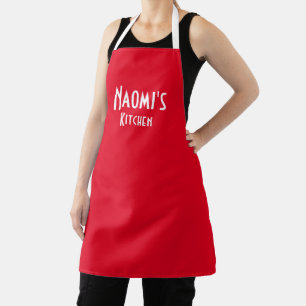 Personalized Stylish Modern Red Apron