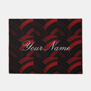 personalized stylish modern sophisticated chevron doormat