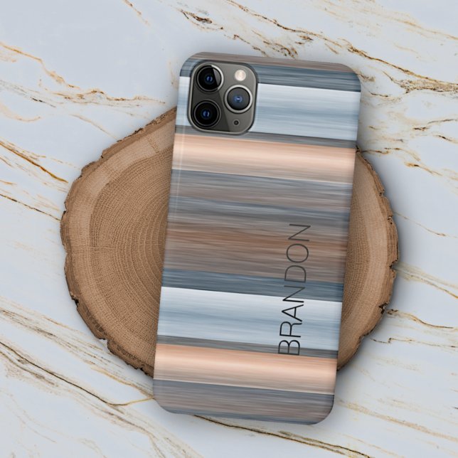 Personalized Stylish Modern Stripes Art Pattern iPhone Case (Creator Uploaded)