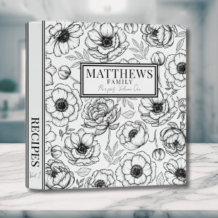 Personalized Stylish Monogram Floral Recipe Binder