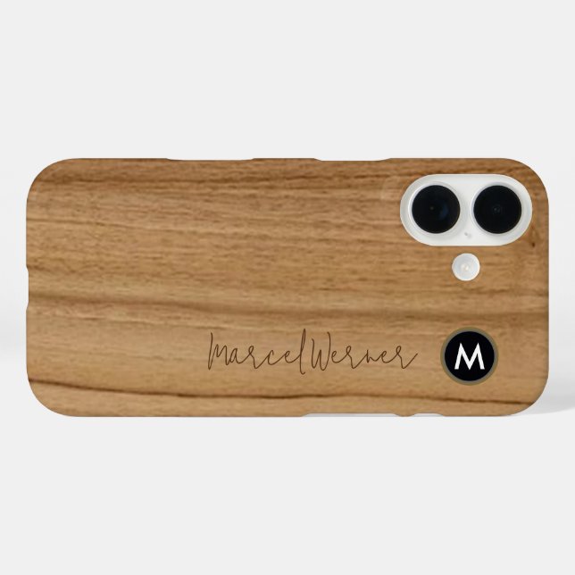 personalized stylish Monogram Rustic Wood Case-Mate iPhone Case (Back (Horizontal))