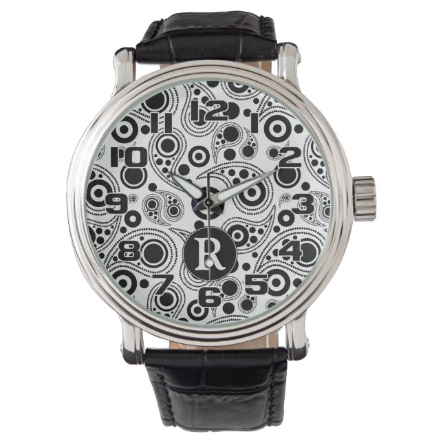Personalized stylish paisley style watch (Front)