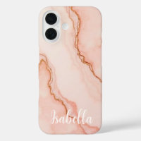 Personalized Stylish Pink Marble Modern