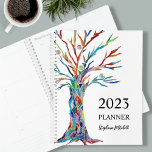 Personalized Stylish Planner<br><div class="desc">This unique Planner features a colourful mosaic tree.
Easily customizable with your name and year.
Use the Design Tool to change the text size, style, or colour.
Because we create our artwork you won't find this exact image from other designers.
Original Mosaic © Michele Davies.</div>