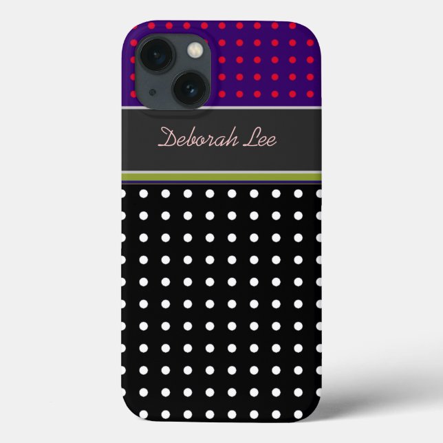 personalized stylish polka dots Case-Mate iPhone case (Back)