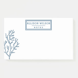 Personalized, Stylish Teal Blue Seaweed Post-it Notes