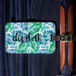 Personalized Stylish Tropical Luggage Tag<br><div class="desc">A turquoise,  green and white tropical palm tree frond design,  this luggage tag is personalized with your first name in a chic handwritten script. The perfect personal gift or accessory for any occasion! MATCHING suitcase and more in our travel collection.</div>