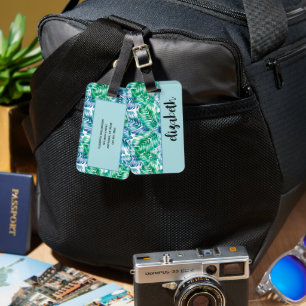 Personalized Stylish Tropical Luggage Tag