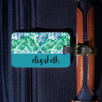 Personalized Stylish Tropical Luggage Tag