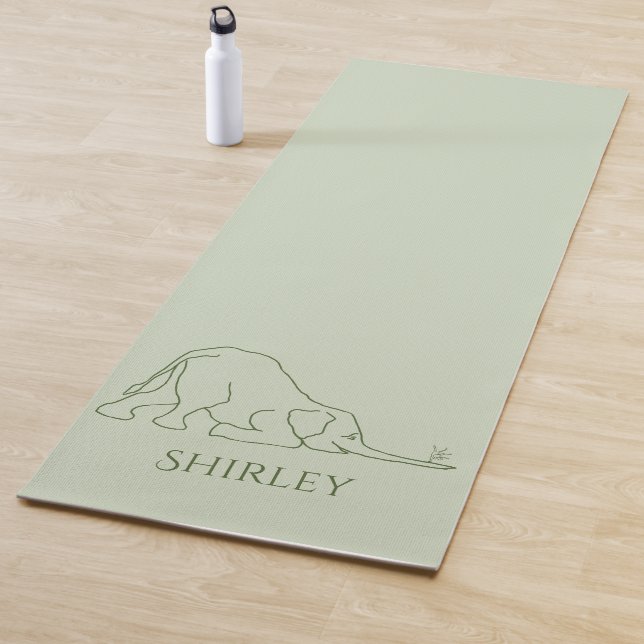 Personalized Stylish Yoga Pose Mouse & Elephant Yo Mat (In Situ)