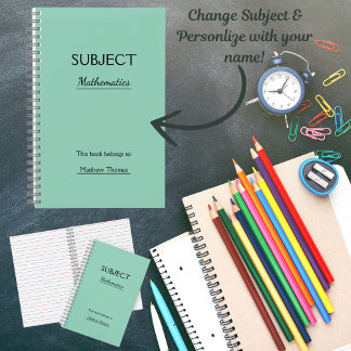 Personalized Subject Spiral Notebook