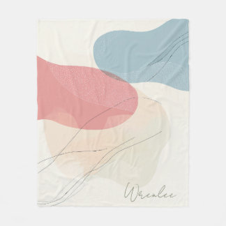 Personalized Subtle Earthy Tone Fluid Art Fleece Blanket