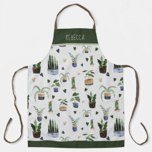 Personalized Succulents & Potted Plant Pattern  Apron