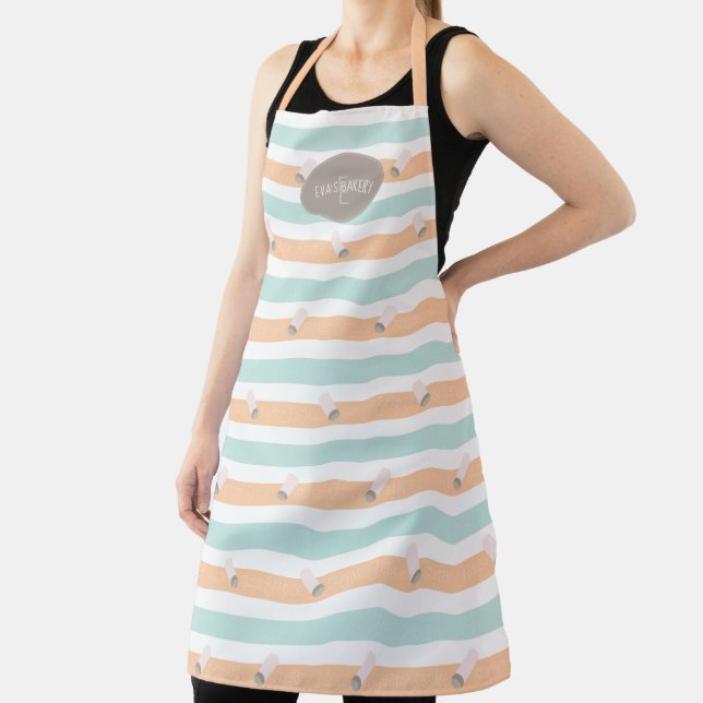 Personalized Sugar and Spice Shaker Stripes Apron (Insitu)
