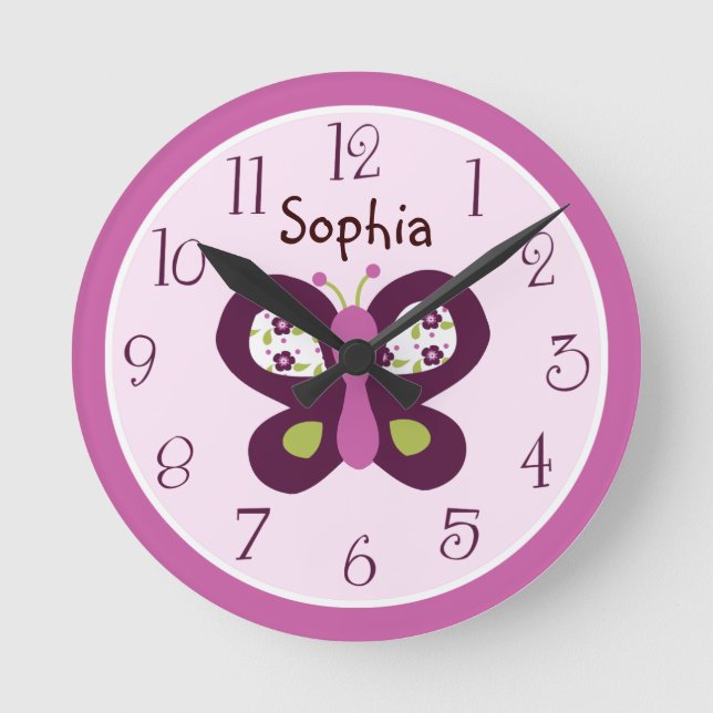Personalized Sugar Plum/Butterfly Clock (Front)