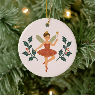 Personalized Sugar Plum Fairy Nutcracker Ceramic Ornament