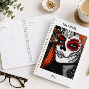 Personalized Sugar Skull La Catrina Custom Planner