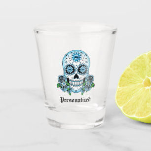 Personalized Sugar Skull Shot Glass