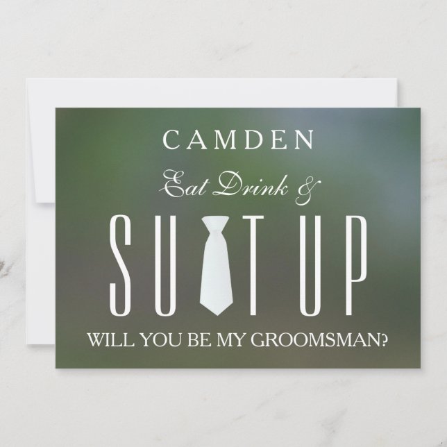 Personalized Suitup Will you be my groomsman  Invitation (Front)