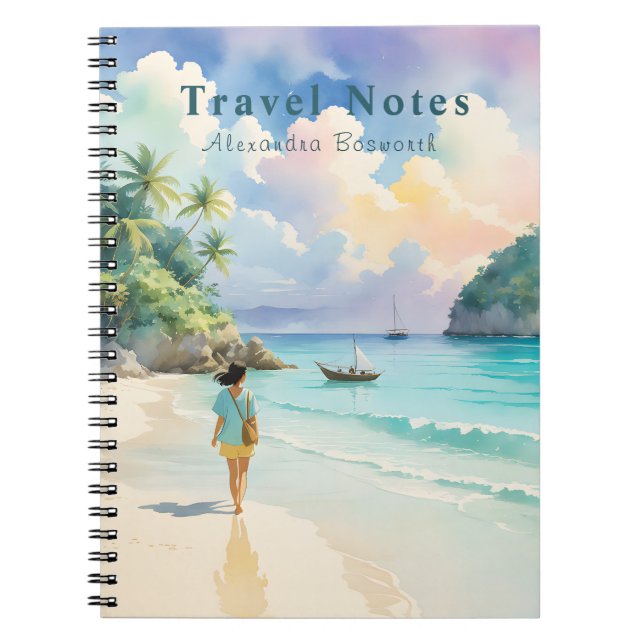 Personalized Summer at the Beach Travel Notebook - (Front)