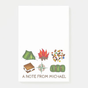 Personalized Summer Camp Camping Hiking Post Its Post-it Notes