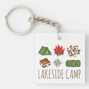 Personalized Summer Camp Camping Keychain