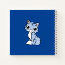 Personalized Summer Camp Diary in Blue & Cat