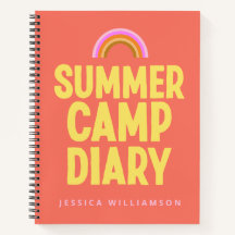 Personalized Summer Camp Diary in Orange 
