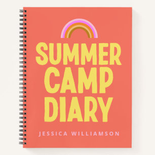 Personalized Summer Camp Diary in Orange  Notebook