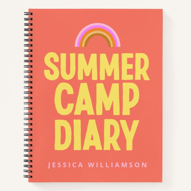 Personalized Summer Camp Diary in Orange  Notebook (Front)