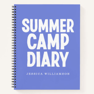 Personalized Summer Camp Diary in Periwinkle Notebook