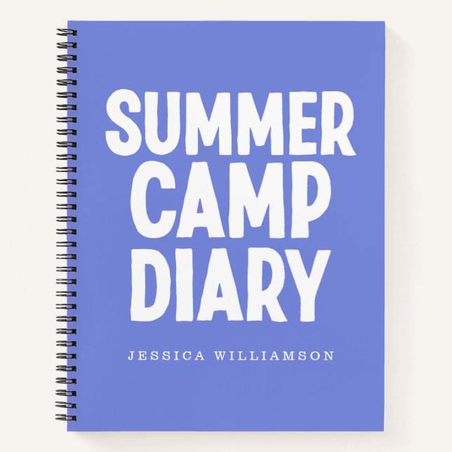 Personalized Summer Camp Diary in Periwinkle Notebook (Front)