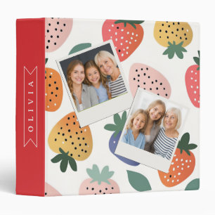 Personalized Summer Colourful Strawberry Pattern Binder
