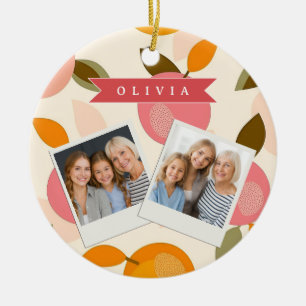 Personalized Summer Colourful Strawberry Pattern Ceramic Ornament