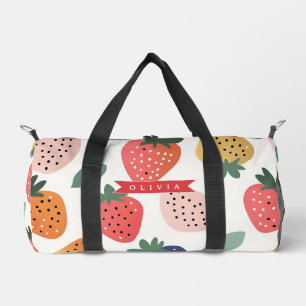 Personalized Summer Colourful Strawberry Pattern Duffle Bag