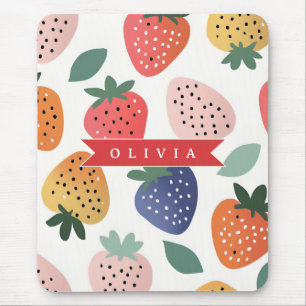 Personalized Summer Colourful Strawberry Pattern Mouse Pad