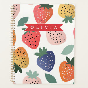Personalized Summer Colourful Strawberry Pattern Planner