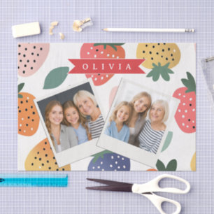 Personalized Summer Colourful Strawberry Pattern Tissue Paper