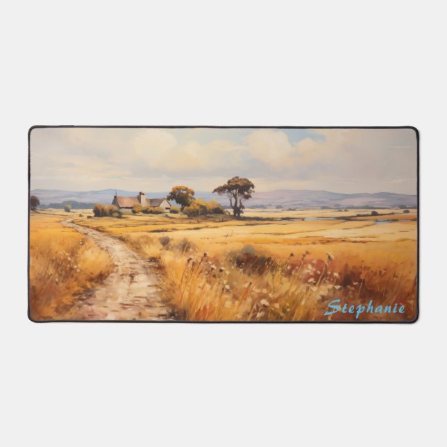 Personalized Summer Field Landscape Desk Mat  (Front)