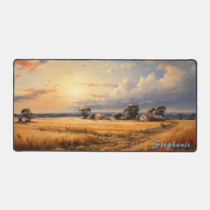 Personalized Summer Field Landscape Desk Mat