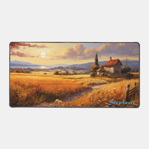 Personalized Summer Field Landscape Desk Mat