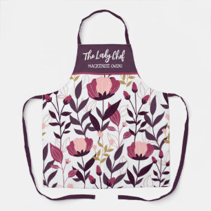 Personalized Summer Floral Blooms Women's Apron