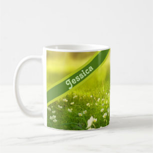 Personalized Summer Flower Field Coffee Mug
