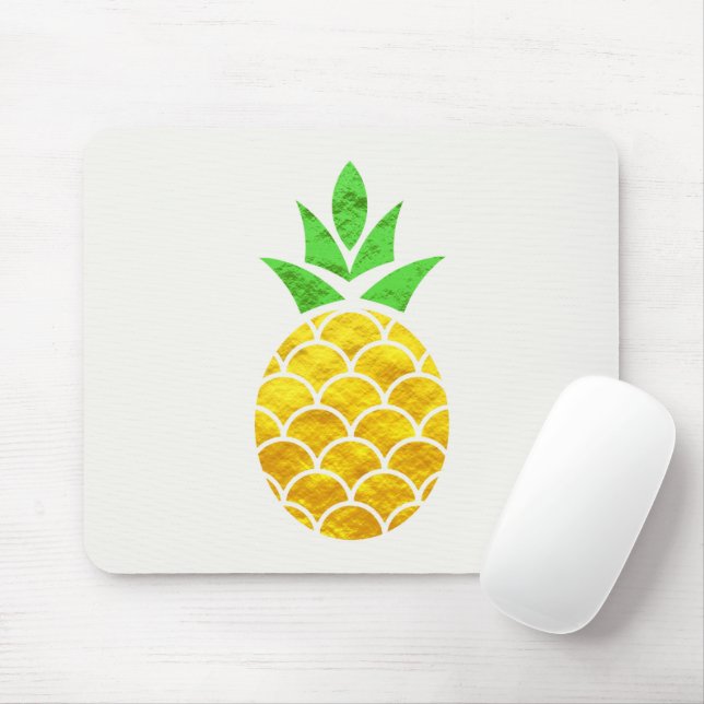 Personalized Summer Foil Gold Geometric Pineapple. Mouse Pad (With Mouse)