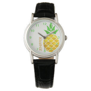 Personalized Summer Foil Gold Geometric Pineapple Watch