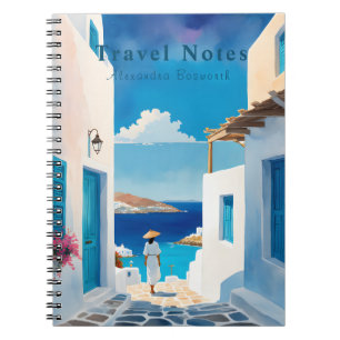 Personalized Summer in Greece Travel Notebook -