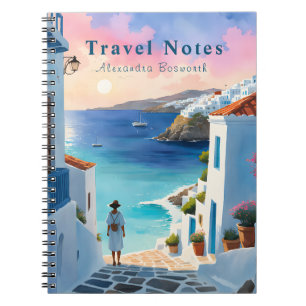 Personalized Summer in Greece Travel Notebook -